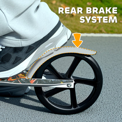 Kick Scooter for Kids Ages 6-12 with Adjustable Height, Rear-Fender Brake, 200mm Big Wheel, Foldable Design, Green