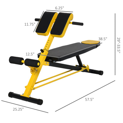 Adjustable Weight Bench Roman Chair Exercise Training Multi-Functional Hyper Extension Bench Dumbbell Bench Ab Sit up Decline Flat Black and Red