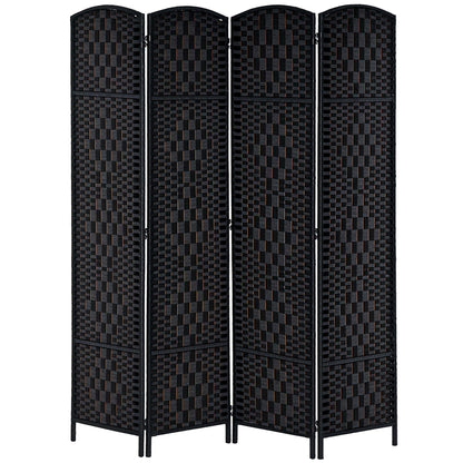 6ft Folding Room Divider, 3 Panel Wall Partition with Wooden Frame for Bedroom, Home Office, Natural