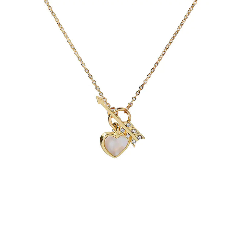 Chic Heart Arrow Necklace for Women - Minimalist Design