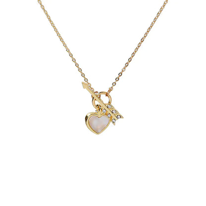 Chic Heart Arrow Necklace for Women - Minimalist Design