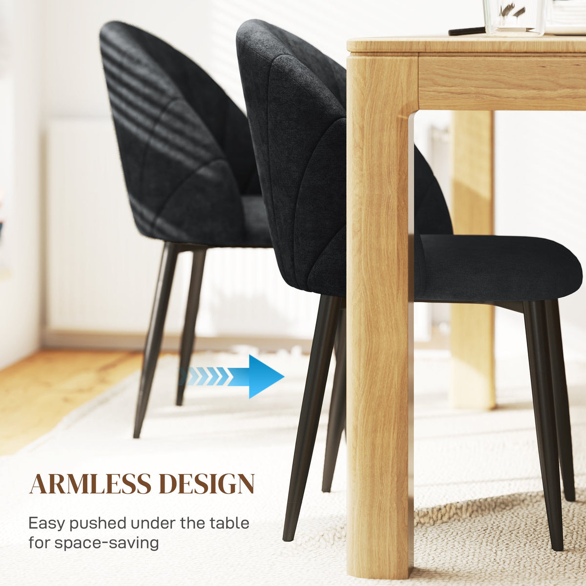 Skylar Modern Dining Chairs Set of 4-Black