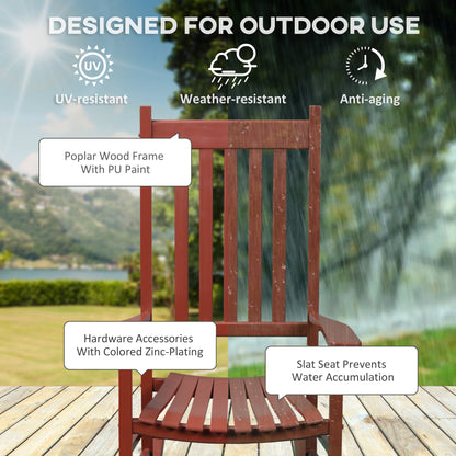Wooden Porch Rocking Chair Outdoor Patio Rocker Garden Single Leisure Reclining Seat Armchair Natural
