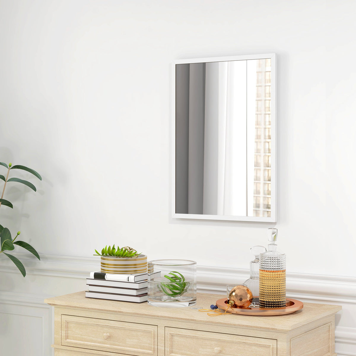 22" x 30" Bathroom Mirror for Wall, Rectangular Mirror for Living Room, Bedroom, Entryway, Black