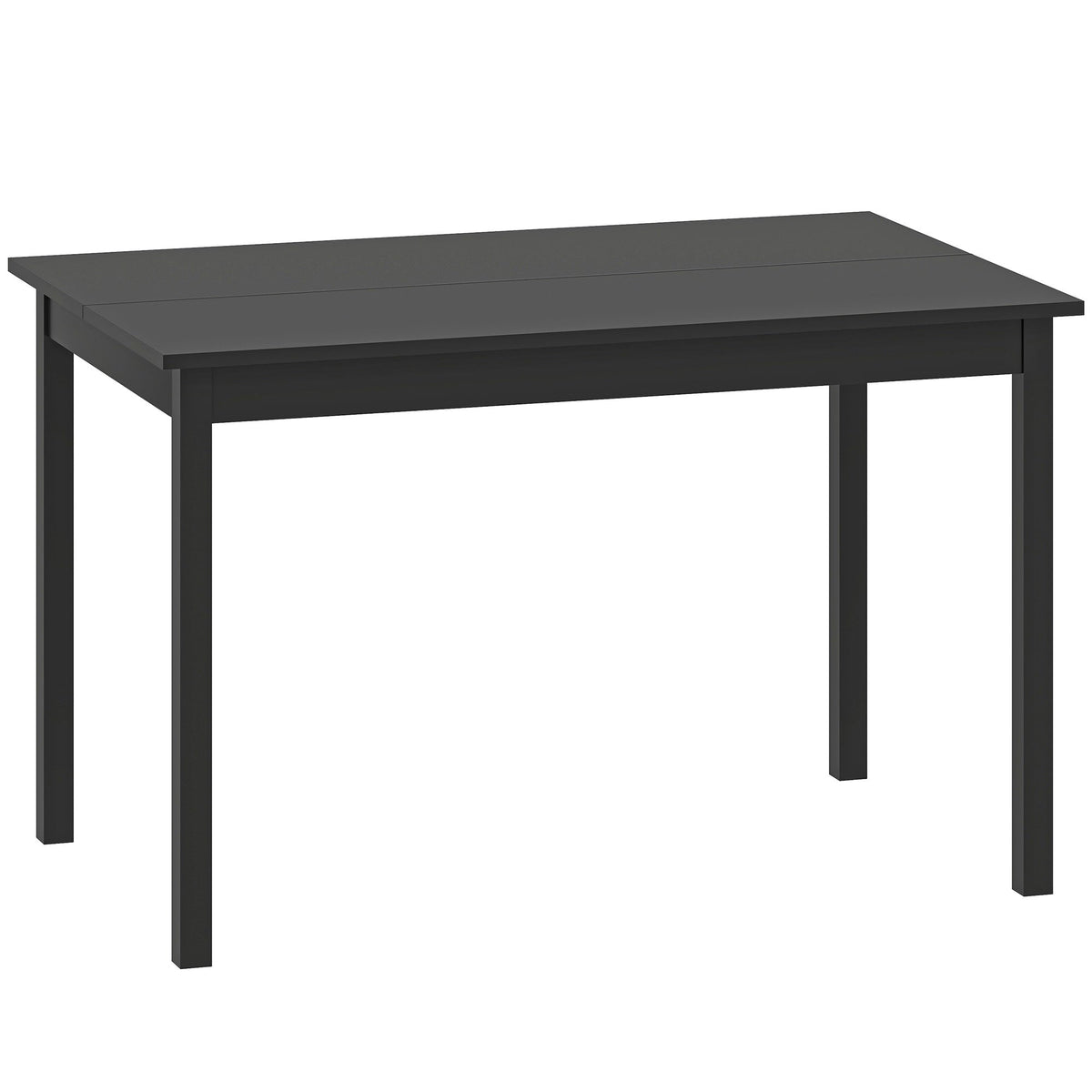 47" x 30" Dining Table, Farmhouse Dining Room Table with Pine Wood Frame, Space Saving Kitchen Table, Black