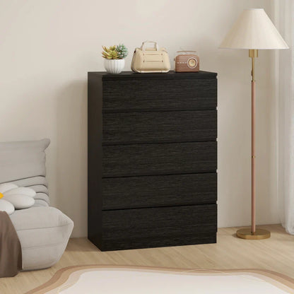 Ali Chest with 5 Drawers for Bedroom and Closets-Black