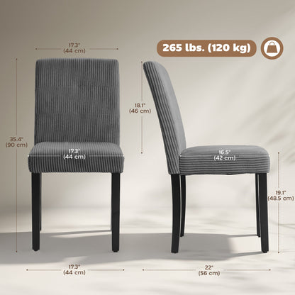 Modern Dining Chairs Set of 4, Kitchen Chairs with Rubberwood Legs and Padded Seat, Beige