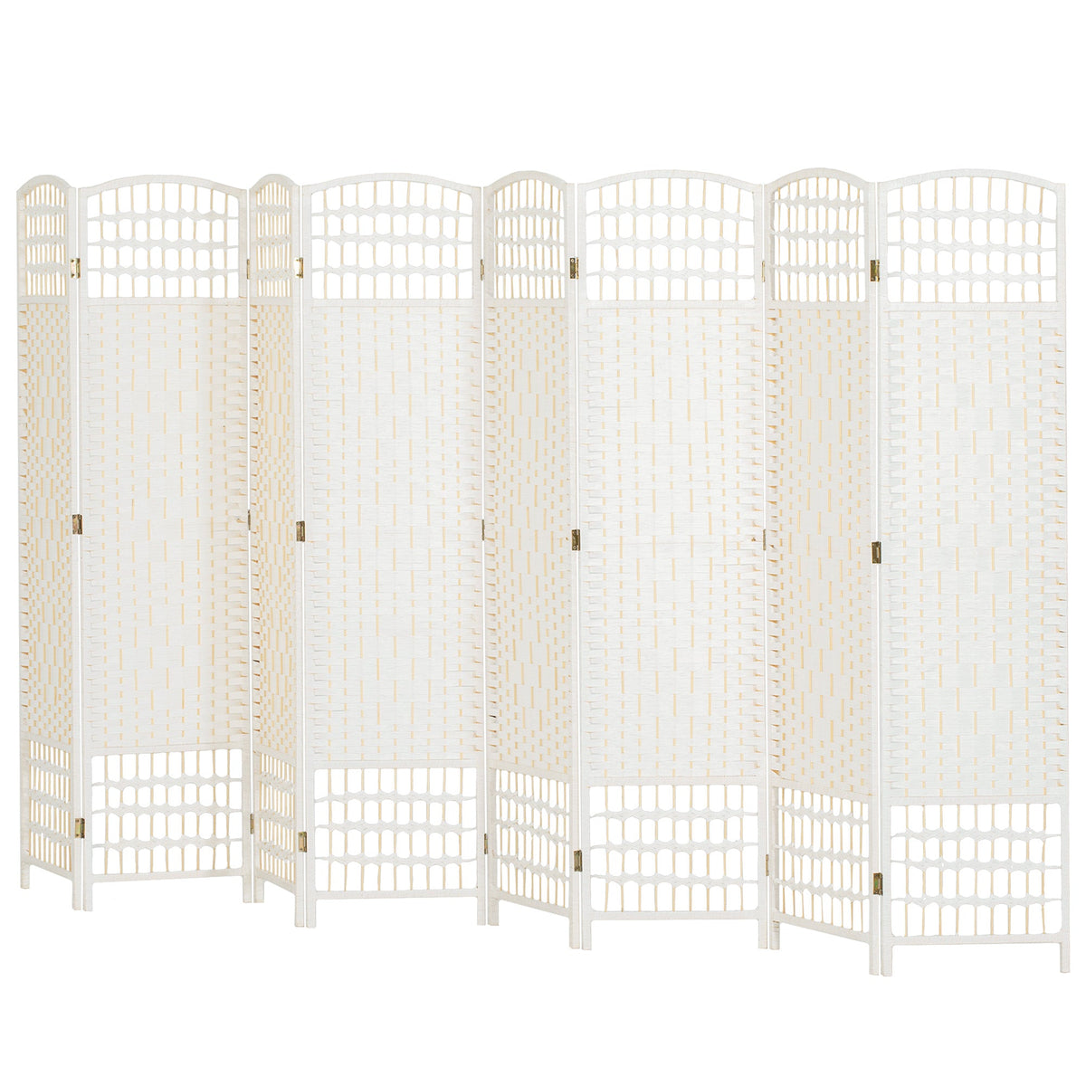 4 Panel Folding Room Divider, Portable Privacy Screen, Wave Fiber Room Partition for Home Office, Black