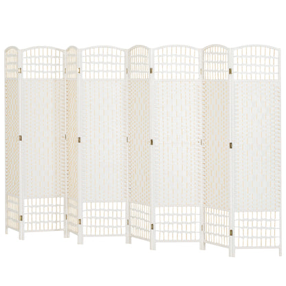 4 Panel Folding Room Divider, Portable Privacy Screen, Wave Fiber Room Partition for Home Office, Black