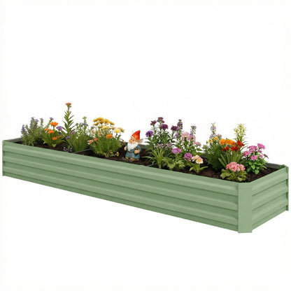 8'x2'x1' Galvanized Raised Bed, Large Elevated Planter Box for Growing Flowers, Herbs and Vegetables, Dark Grey