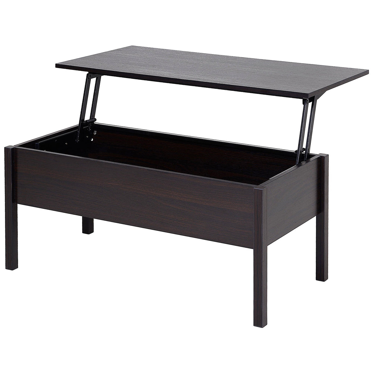 39" Modern Lift Top Coffee Table with Hidden Storage Compartment, Center Table for Living Room, Black