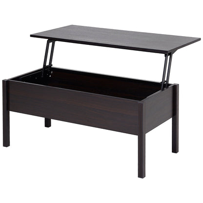 39" Modern Lift Top Coffee Table with Hidden Storage Compartment, Center Table for Living Room, Black