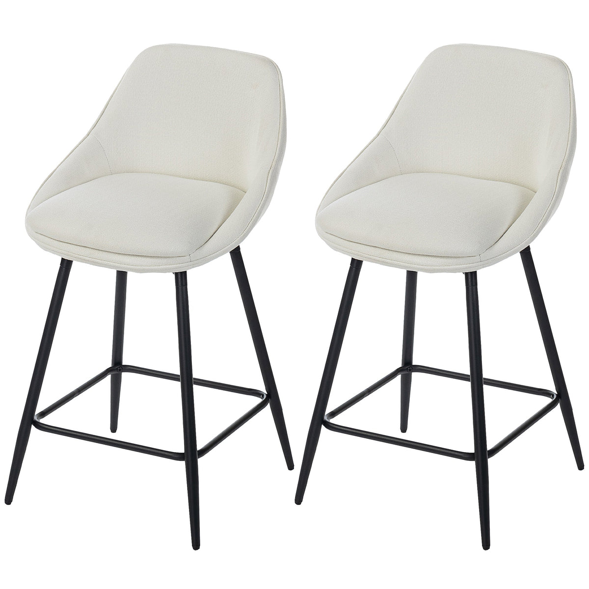 26" Counter Height Barstools Set of 2, Upholstered Swivel Bar Stools with Backrests and Armrests, Dark Grey