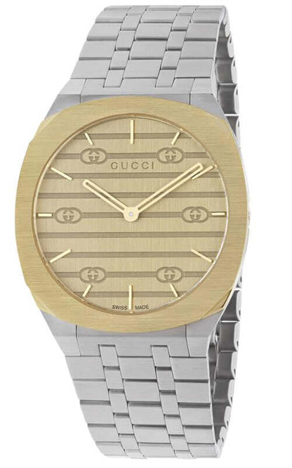 GUCCI 'GUCCI 25H' Steel and 18k Gold Watch YA163405