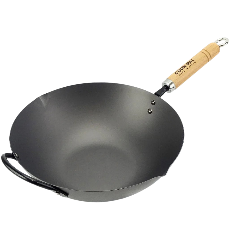Yoshikawa Cook-Pal Ren Nitrided Carbon Steel Wok 30CM - JAPAN