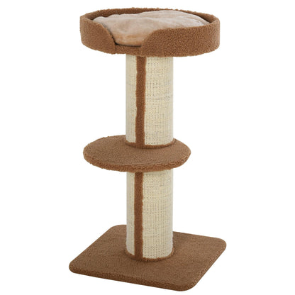 Cat Tree Kitty Tower with Sisal Mat Scratching Post, Cat Bed, Cushion, Perch, 18" x 18" x 36", Brown