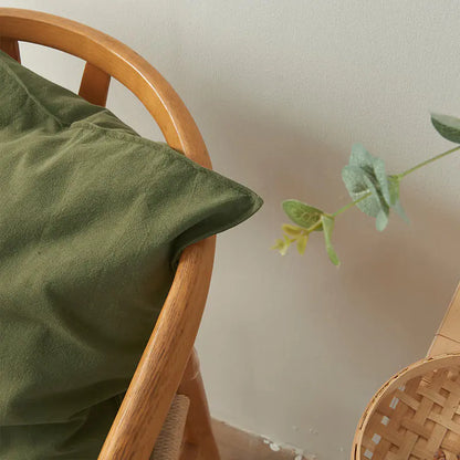 Retro Washed Cotton Pillow in Pure Color