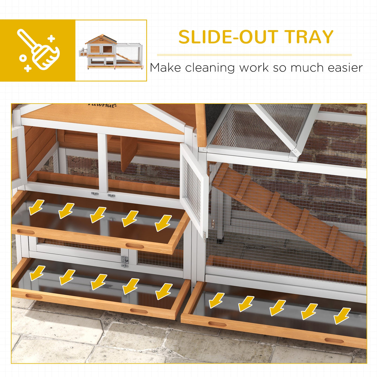 65" Wooden Rabbit Hutch, Pet Playpen with Openable Roof, Storage Box, for Rabbits and Small Animals, Dark Grey