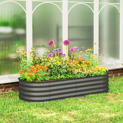 4.9 x 2 x 1ft Galvanized Raised Garden Bed Kit, Metal Planter Box with Safety Edging, Black