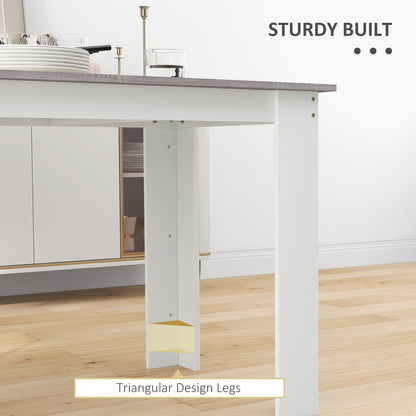 47" Kitchen Table for 4-6 People, Dining Table with Wood Effect for Dining Room, Black