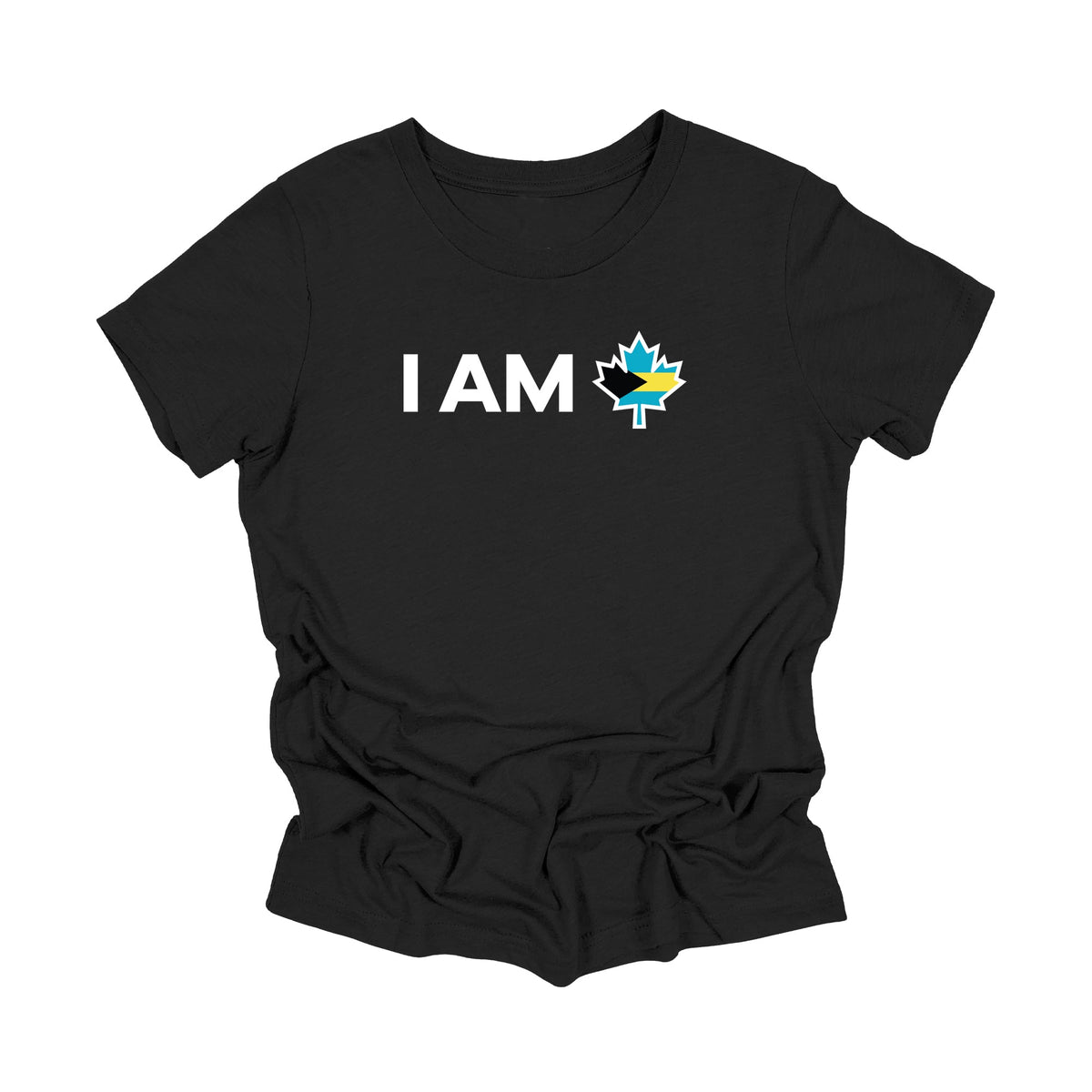 YOUTH - I Am Canada - Canadian Maple Leaf with Bahamas Flag, YOUTH T-Shirt, Canadian Gift T-Shirt, Bahamas Present, National Flag Tee Shirt - Inspired X