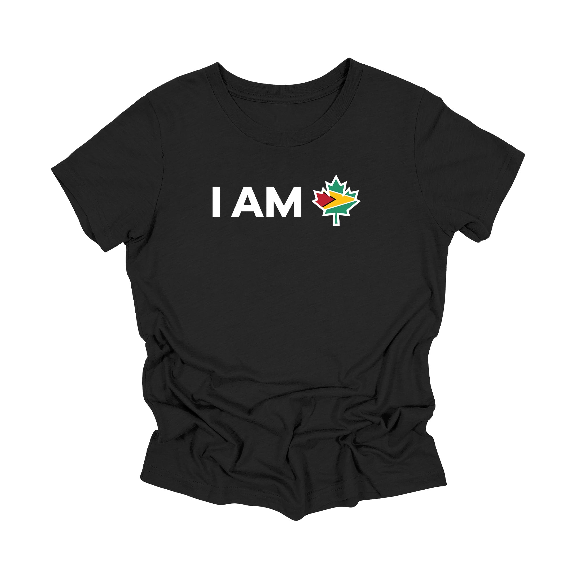 YOUTH - I Am Canada - Canadian Maple Leaf with Guyana Flag, YOUTH T-Shirt, Canadian Gift T-Shirt, Guyana Present, National Flag Tee Shirt - Inspired X