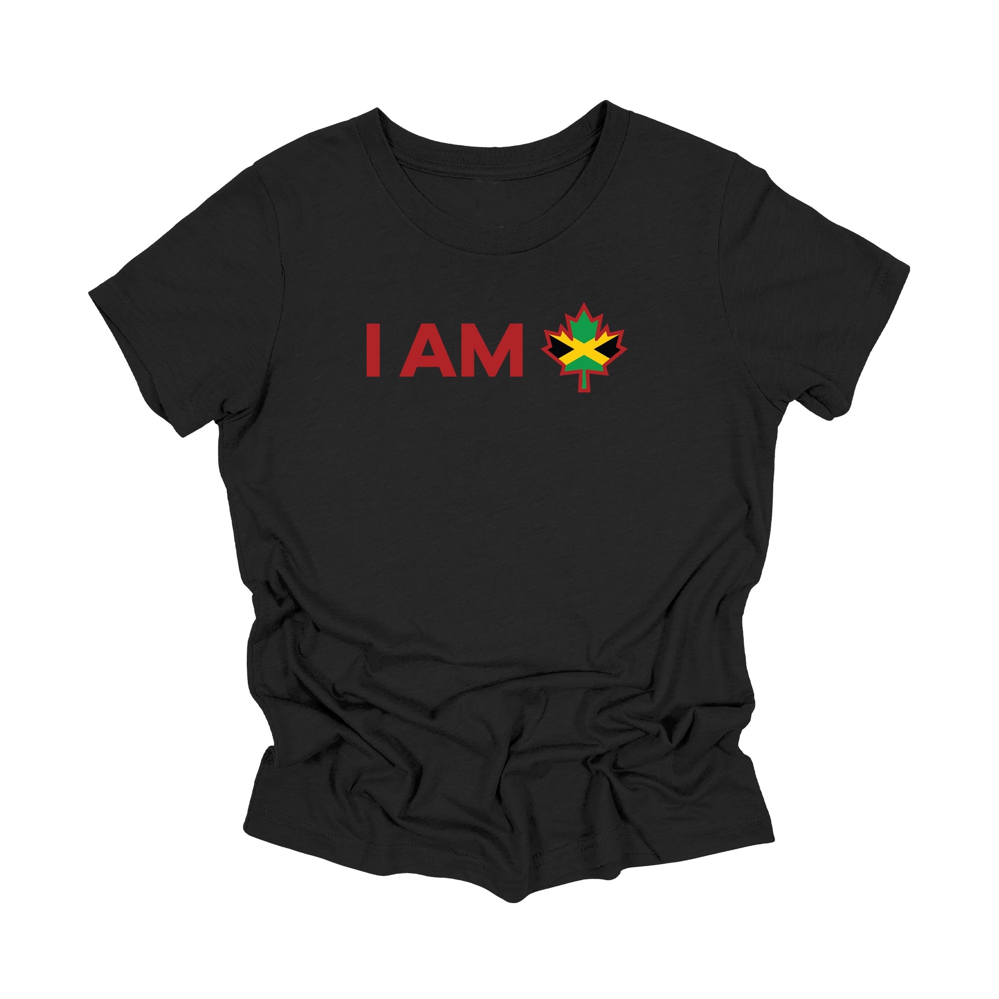 YOUTH - I Am Canada - Canadian Maple Leaf with Jamaica Flag Rasta, YOUTH T-Shirt, Canadian Gift T-Shirt, Jamaica Present, National Flag Tee Shirt - Inspired X