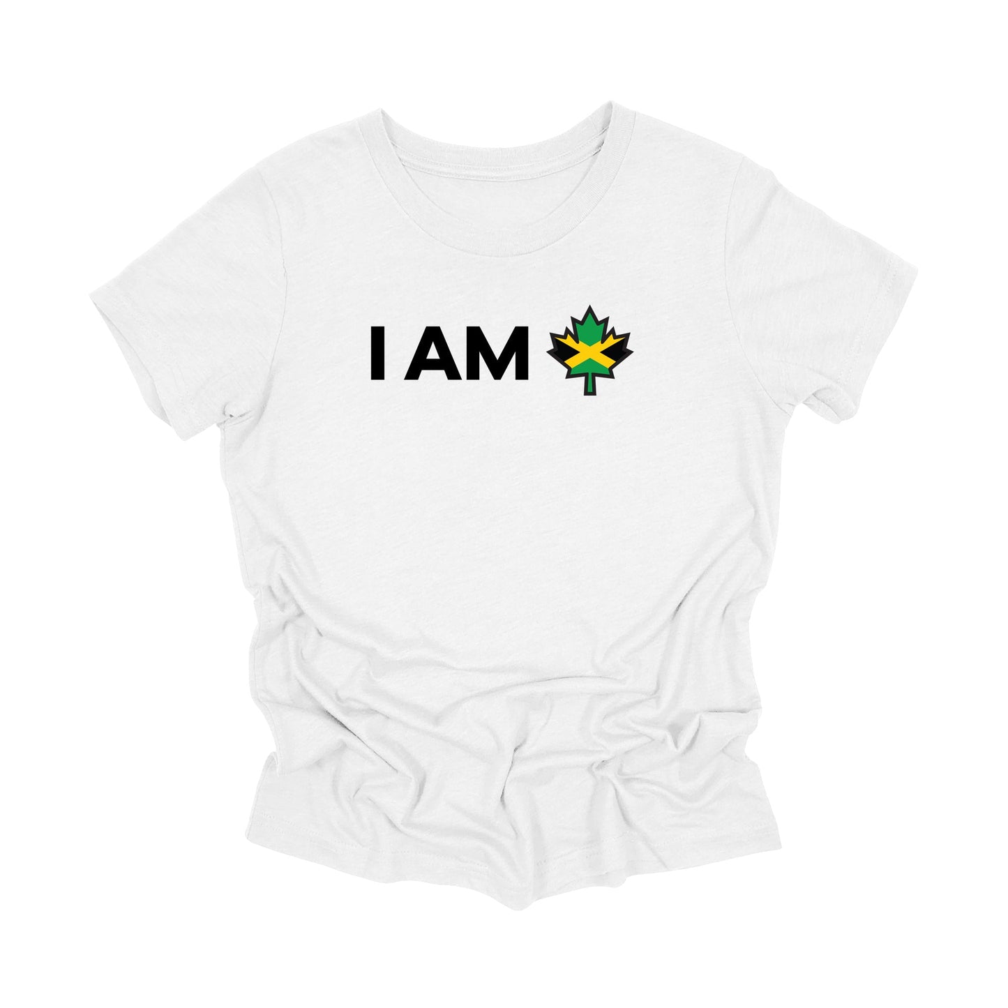 YOUTH - I Am Canada - Canadian Maple Leaf with Jamaica Flag, YOUTH T-Shirt, Canadian Gift T-Shirt, Jamaica Present, National Flag Tee Shirt - Inspired X