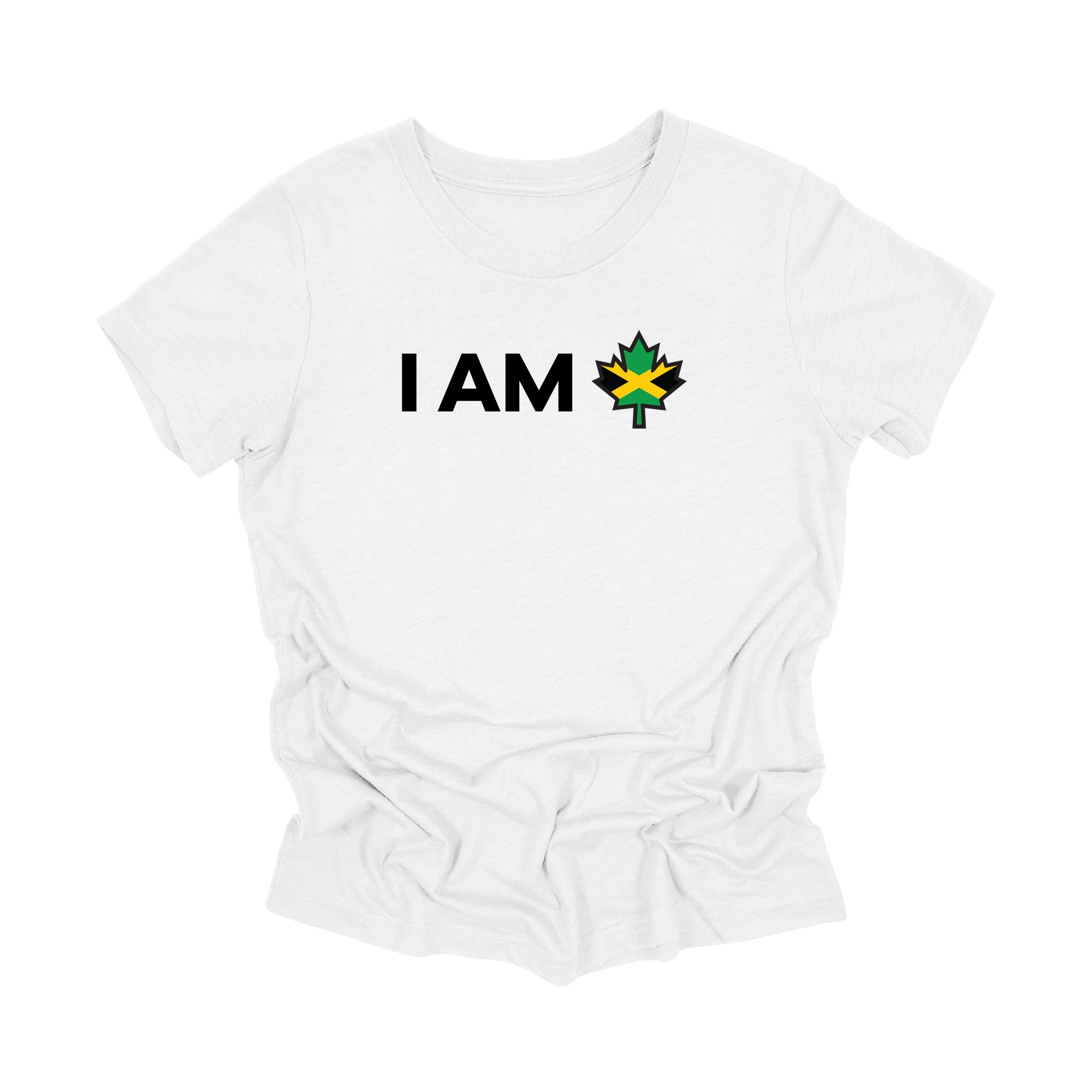 YOUTH - I Am Canada - Canadian Maple Leaf with Jamaica Flag, YOUTH T-Shirt, Canadian Gift T-Shirt, Jamaica Present, National Flag Tee Shirt - Inspired X