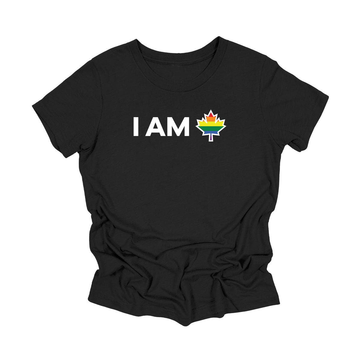YOUTH - I Am Canada - Canadian Maple Leaf with LGBTQ Flag, YOUTH T-Shirt, Canadian Gift T-Shirt, LGBTQ Present, National Flag Tee Shirt - Inspired X