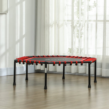 45" Rebounder Trampoline for Adult, Quiet Bungee Rebounder with LED Lights Remote Control, Red