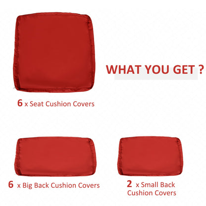 Outdoor 14pc Patio Rattan Sofa Set Cushion Polyester Cover Replacement Set - No Cushion Included Beige