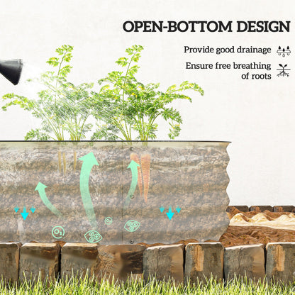 4.9 x 2 x 1ft Galvanized Raised Garden Bed Kit, Metal Planter Box with Safety Edging, Black