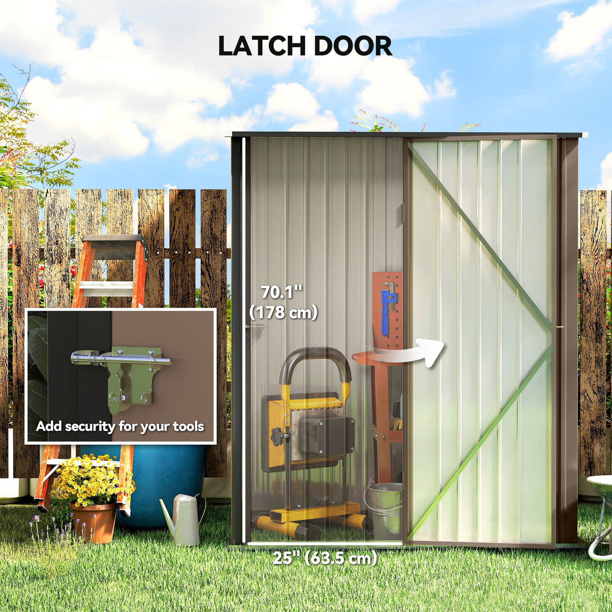 5' x 3' Outdoor Storage Shed, Steel Garden Shed with Single Lockable Door, Tool Storage Shed for Backyard, Black
