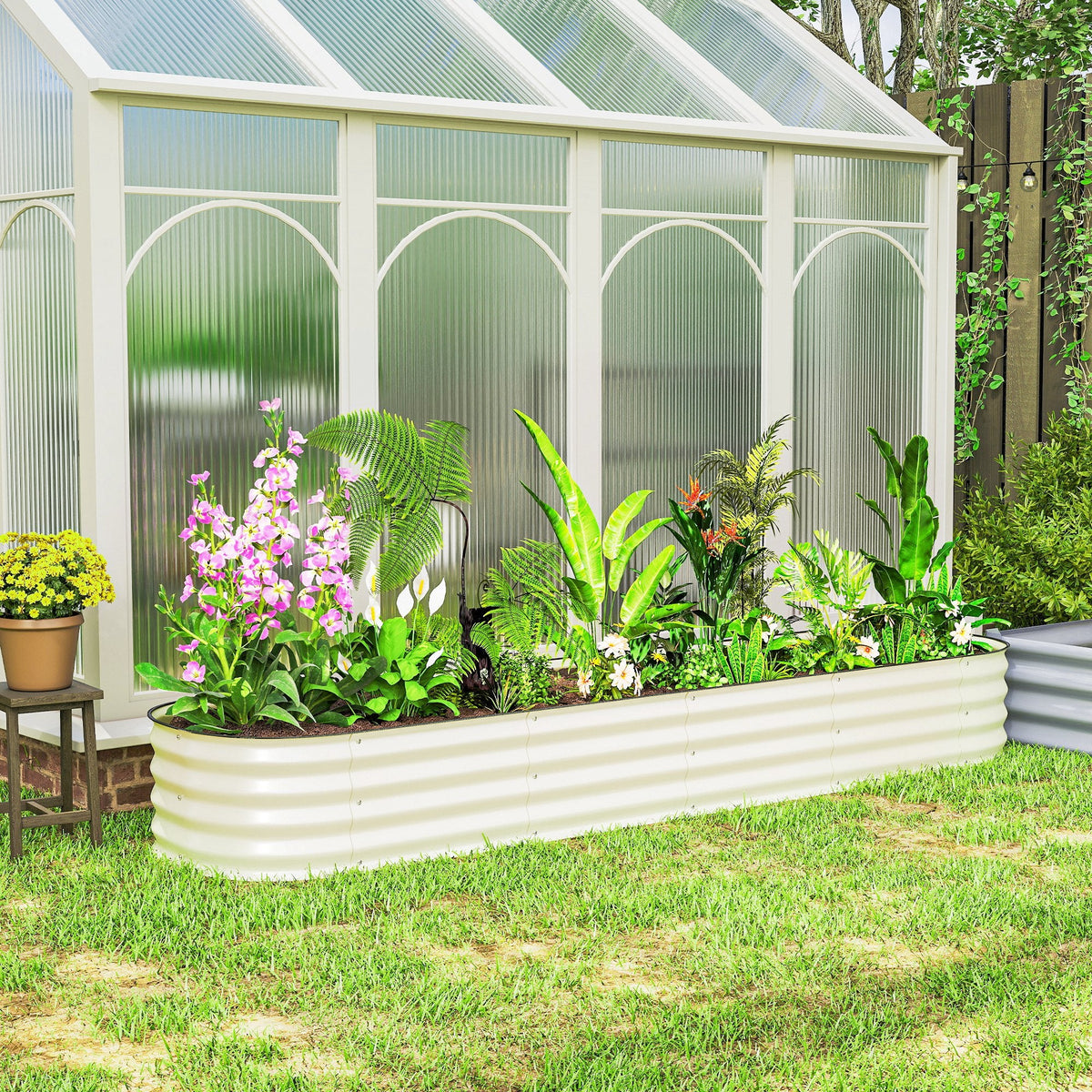 4.9 x 2 x 1ft Galvanized Raised Garden Bed Kit, Metal Planter Box with Safety Edging, Black