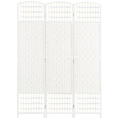 4 Panel Folding Room Divider, Portable Privacy Screen, Wave Fiber Room Partition for Home Office, Black
