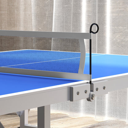 Portable Ping Pong Table Set, Table Tennis Table w/ Net, 2 Paddles, 3 Balls for Outdoor and Indoor, Easy Assembly, Blue