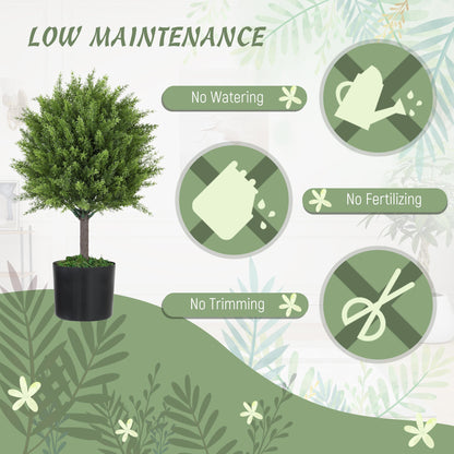 Decorative Artificial Plants, Cedar Topiary Trees in Pots, Fake Plants for Home Indoor outdoor Decor, Green