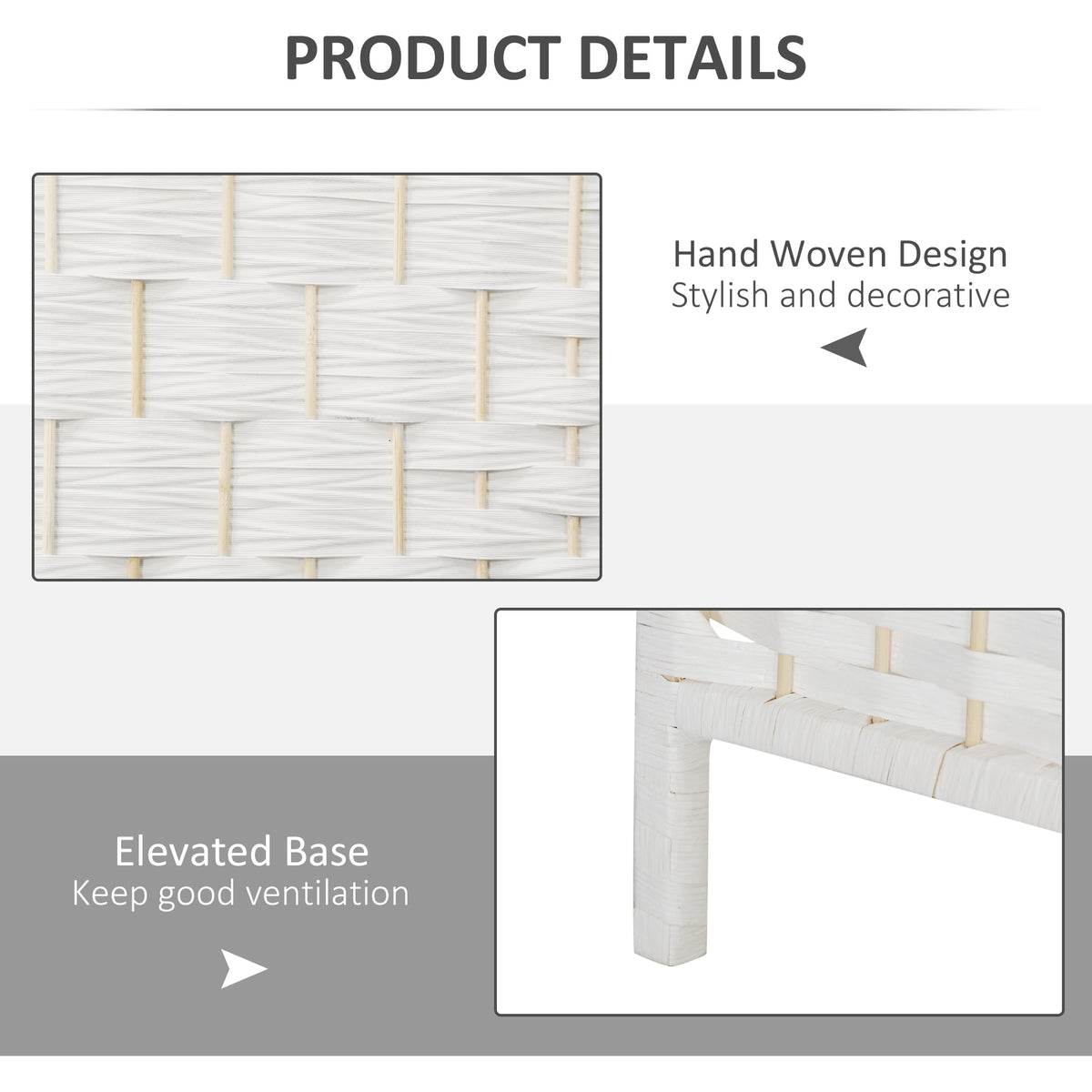6ft Folding Room Divider, 3 Panel Wall Partition with Wooden Frame for Bedroom, Home Office, Natural