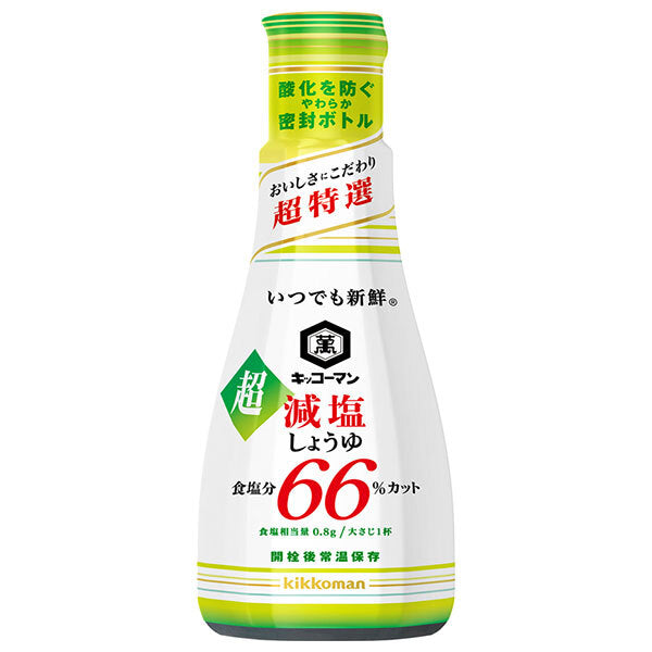 キッコーマン いつでも新鮮 超減塩しょうゆ 食塩分66%カット 200ml×6本入【日本出荷】