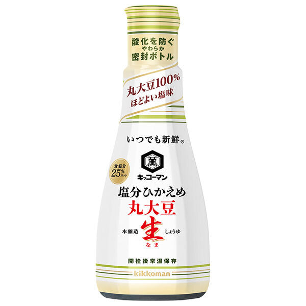 キッコーマン いつでも新鮮 塩分ひかえめ 丸大豆生しょうゆ 200ml×6本入【日本出荷】