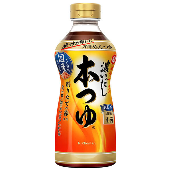 キッコーマン 濃いだし本つゆ 500mlペットボトル×12本入【日本出荷】