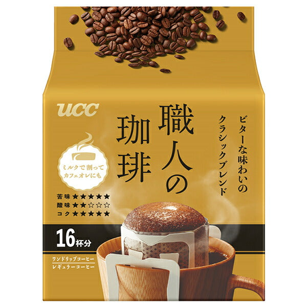 UCC Artisan Coffee One Drip Coffee Classic Blend with Bitter Flavor (7g x 16P) x 12 Bags [Shipped in Japan]