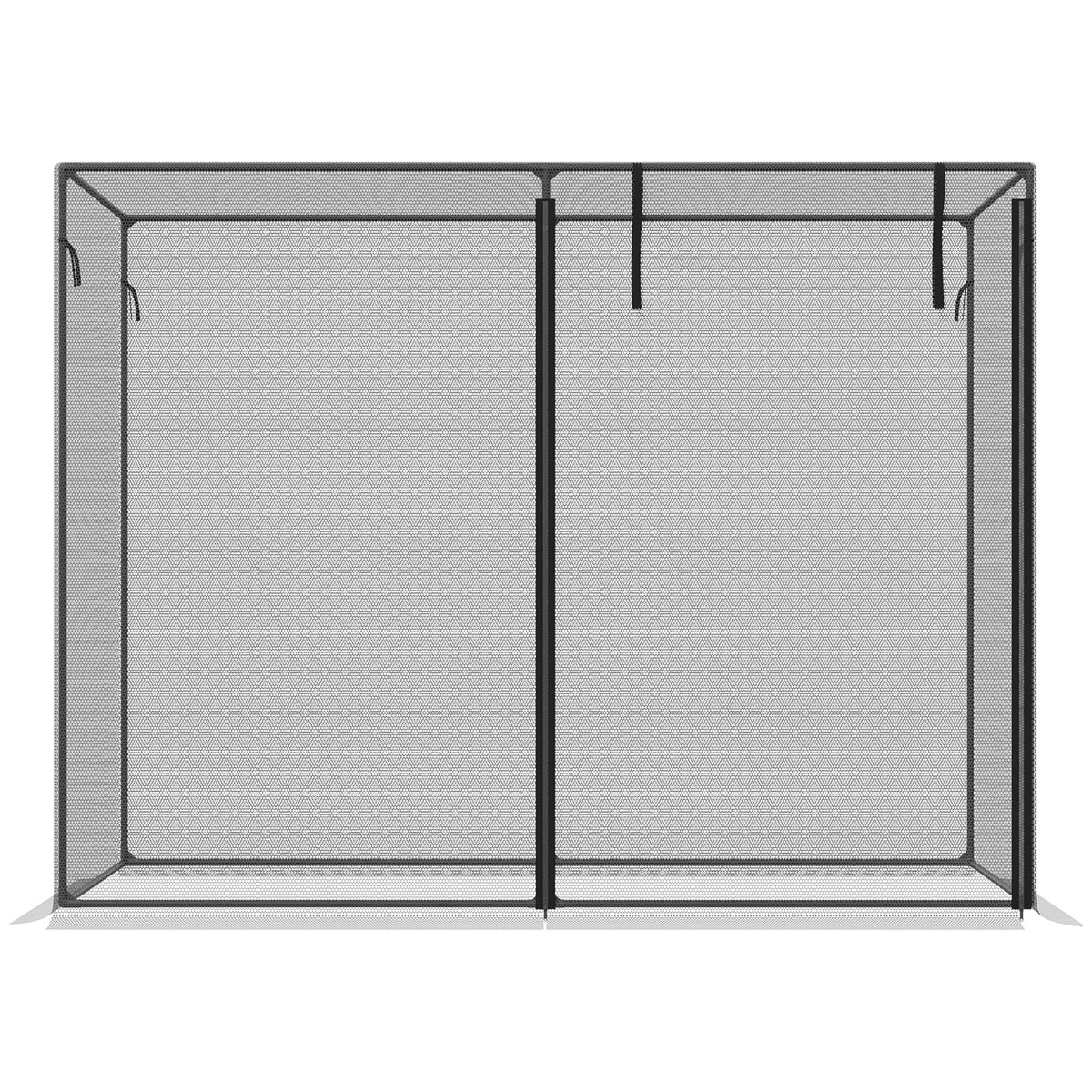 6.5 x 3.3ft Crop Cage, Garden Plant Protector with Single Zippered Door, Storage Bag and Ground Stakes, Black