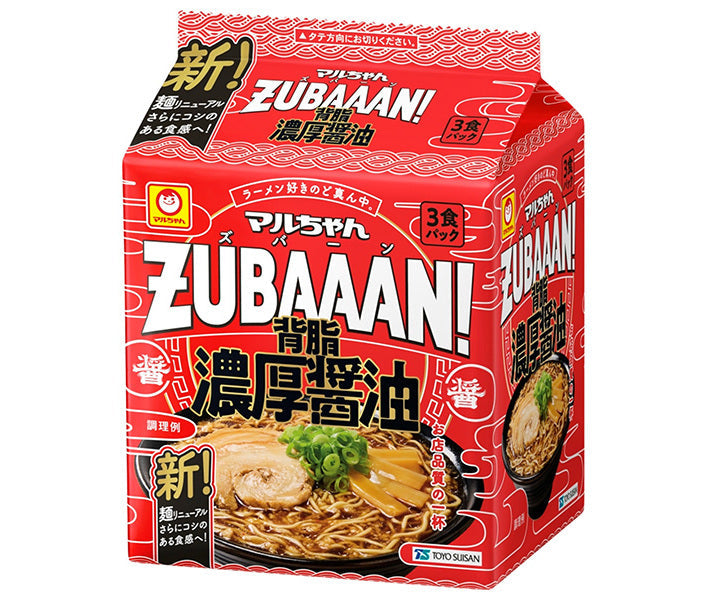 Toyo Suisan Maruchan ZUBAAAN! Back fat rich soy sauce 3 serving pack x 9 pieces [Shipped in Japan]