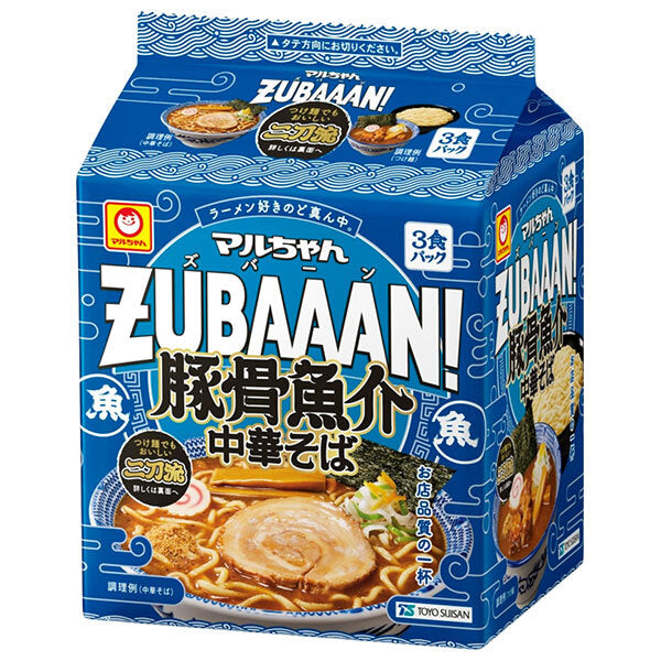 Toyo Suisan Maru-chan ZUBAAAN! Pork bone seafood Chinese noodles 3-meal pack x 9 pieces [shipped in Japan]