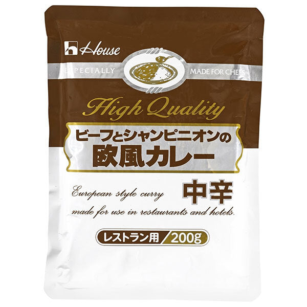 ハウス食品 ビーフとシャンピニオンの欧風カレー 中辛 200g×30袋入【日本出荷】