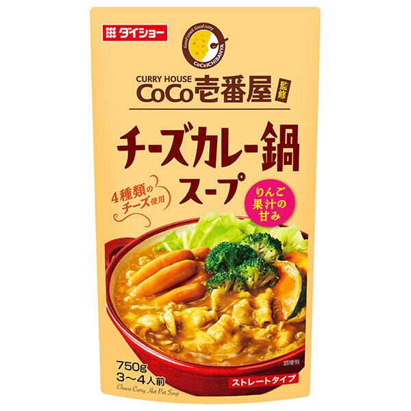 ダイショー CoCo壱番屋監修 チーズカレー鍋スープ 750g×10袋入【日本出荷】
