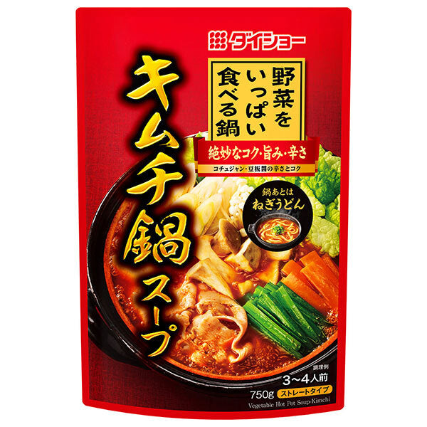 ダイショー 野菜をいっぱい食べる鍋 キムチ鍋スープ 750g×10袋入【日本出荷】
