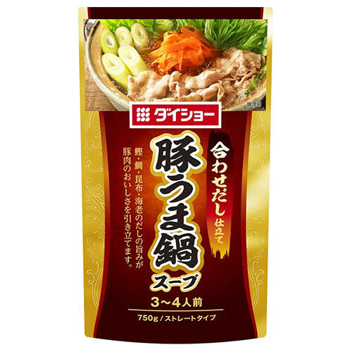 ダイショー 合わせだし仕立て 豚うま鍋スープ 750g×10袋入【日本出荷】